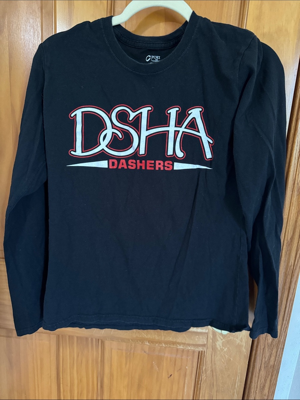 Port and Company Black DSHA Dashers Long-Sleeve Graphic Tee